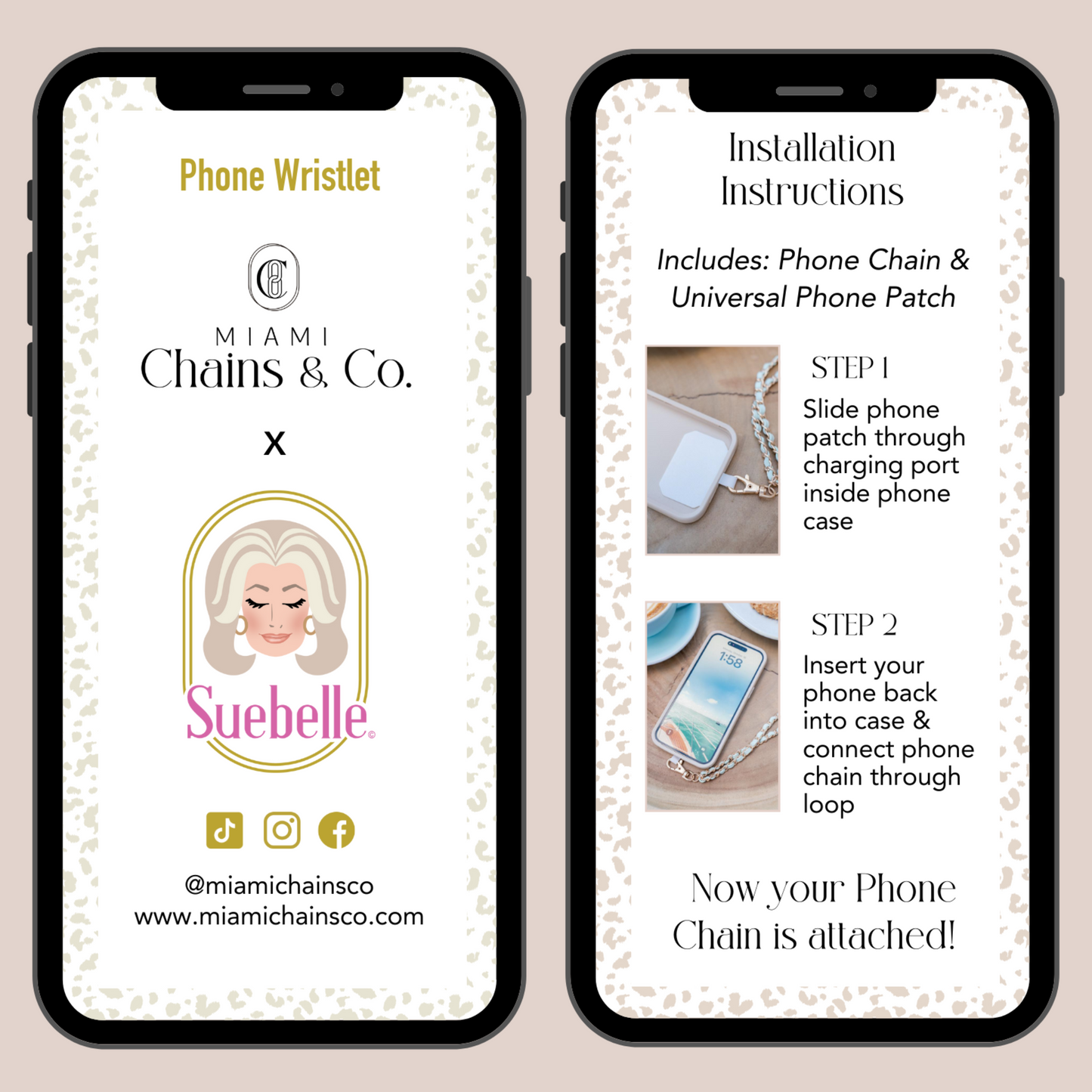 Black Tie Palms Phone Wristlet