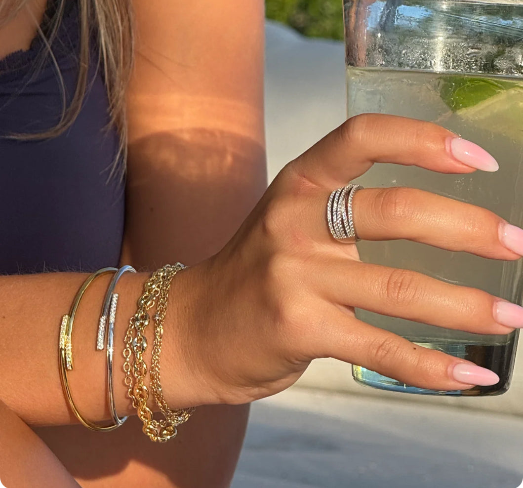 Flex pave bangle
