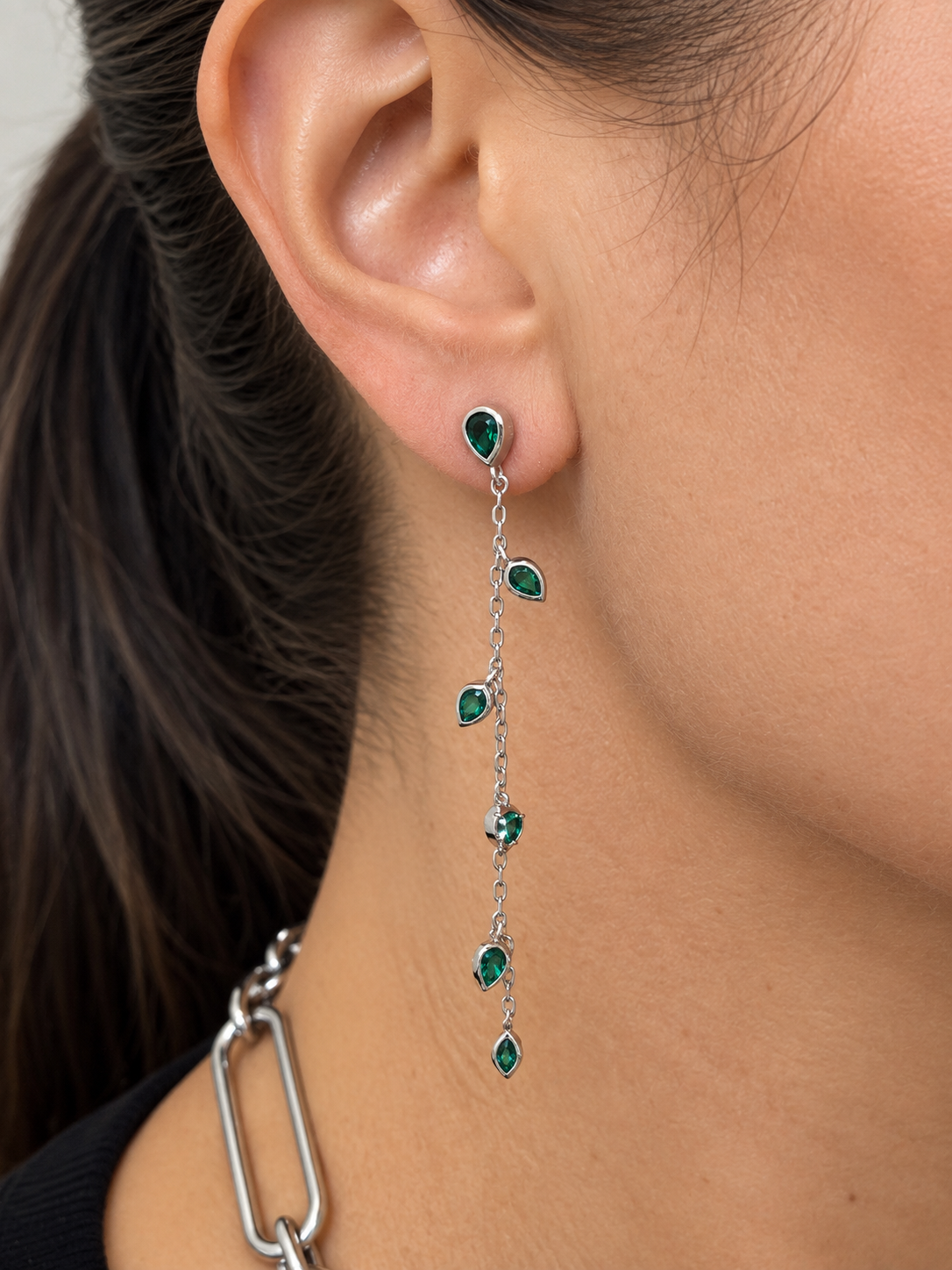 Emerald Pear Leaf chain