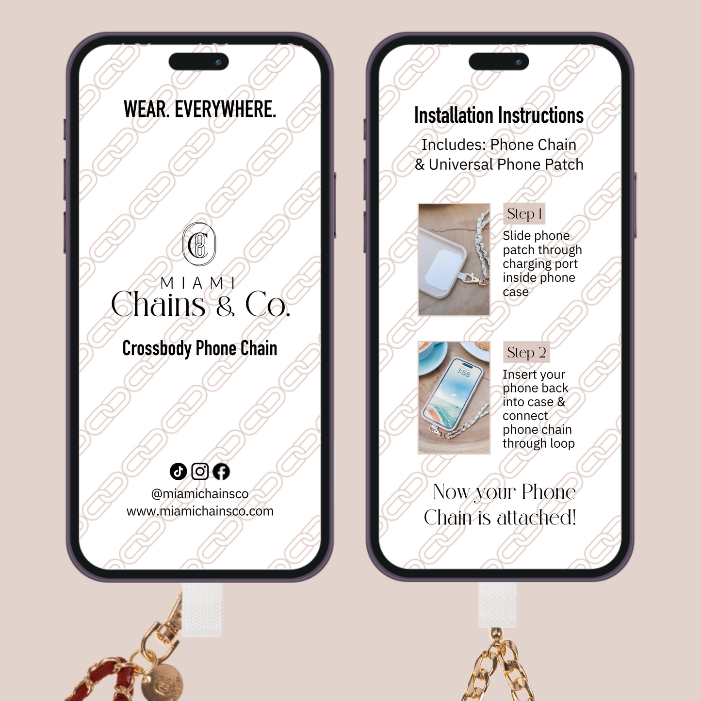 Caramel Tortoise Shell Crossbody Phone Chain