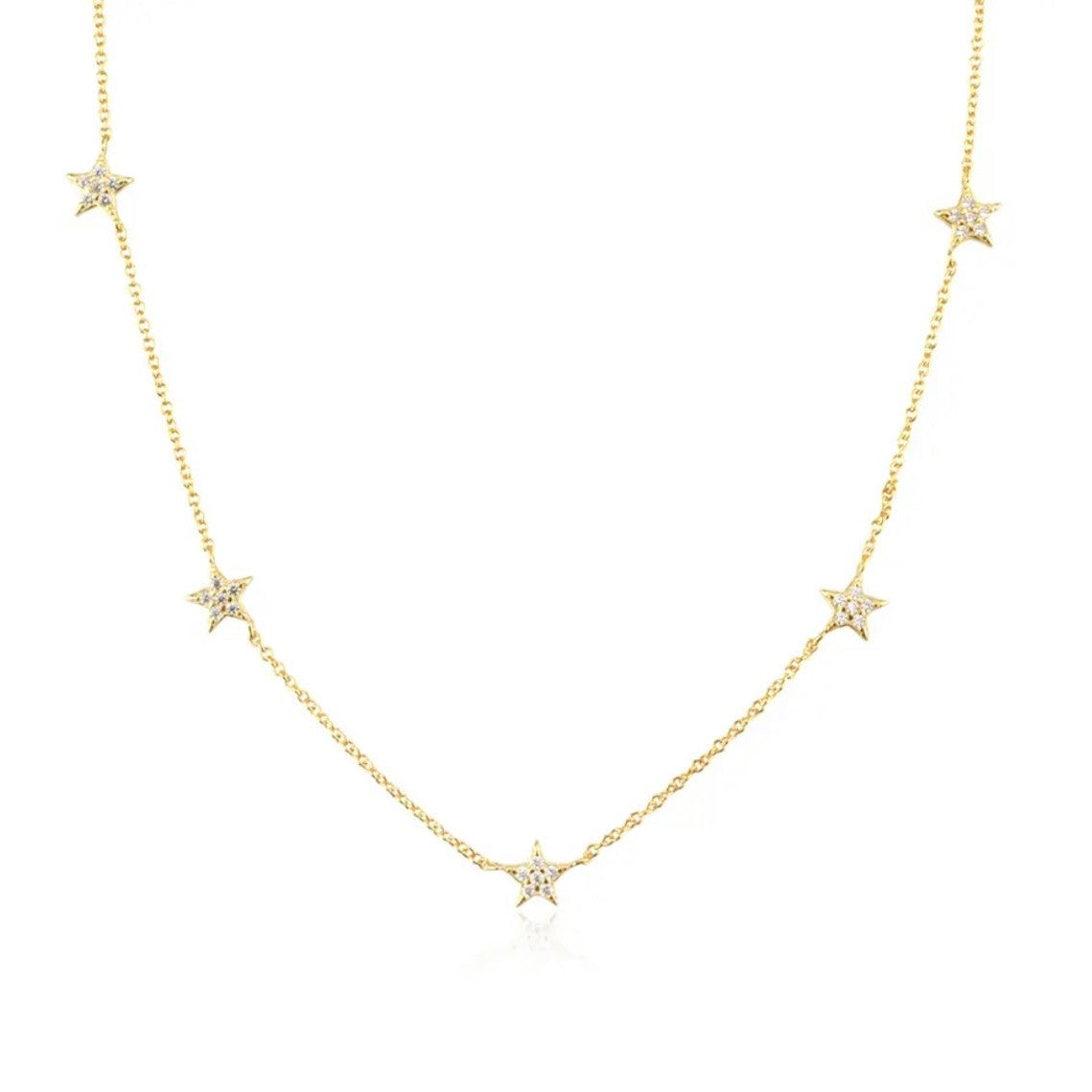 FIVE STAR NECKLACE-necklace-Masi Jewelry-Gold-Masi Jewelry