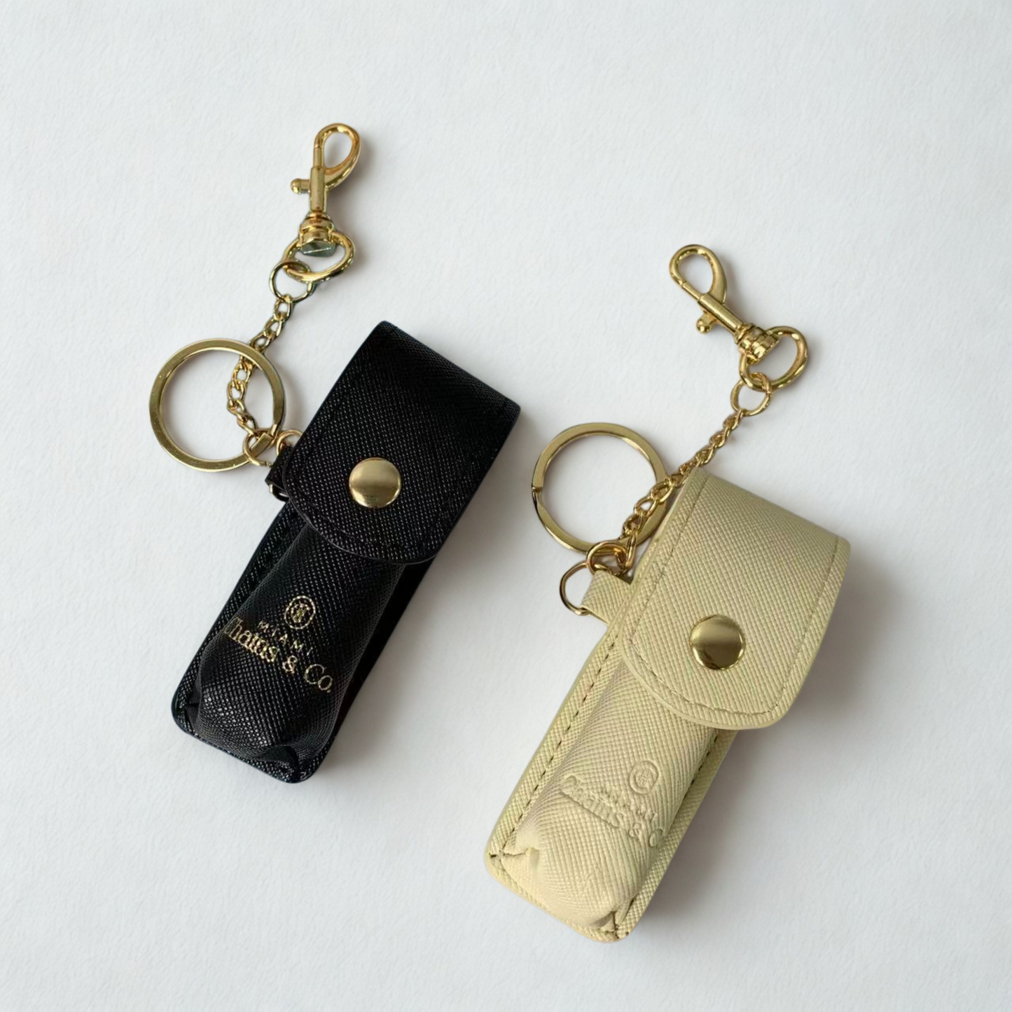 Portable Lipstick Case in Jet Black and Gold