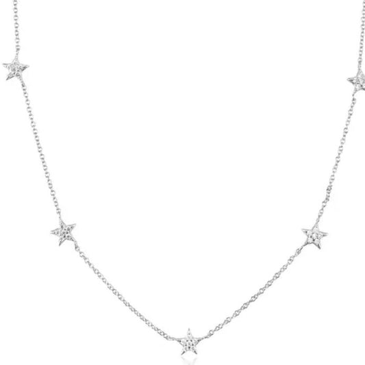 FIVE STAR NECKLACE-necklace-Masi Jewelry-PLATINUM-Masi Jewelry