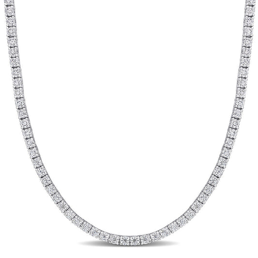 12.5 ct. DEW Created Brilliant Sapphire Tennis Necklace - 14K Gold Overlay