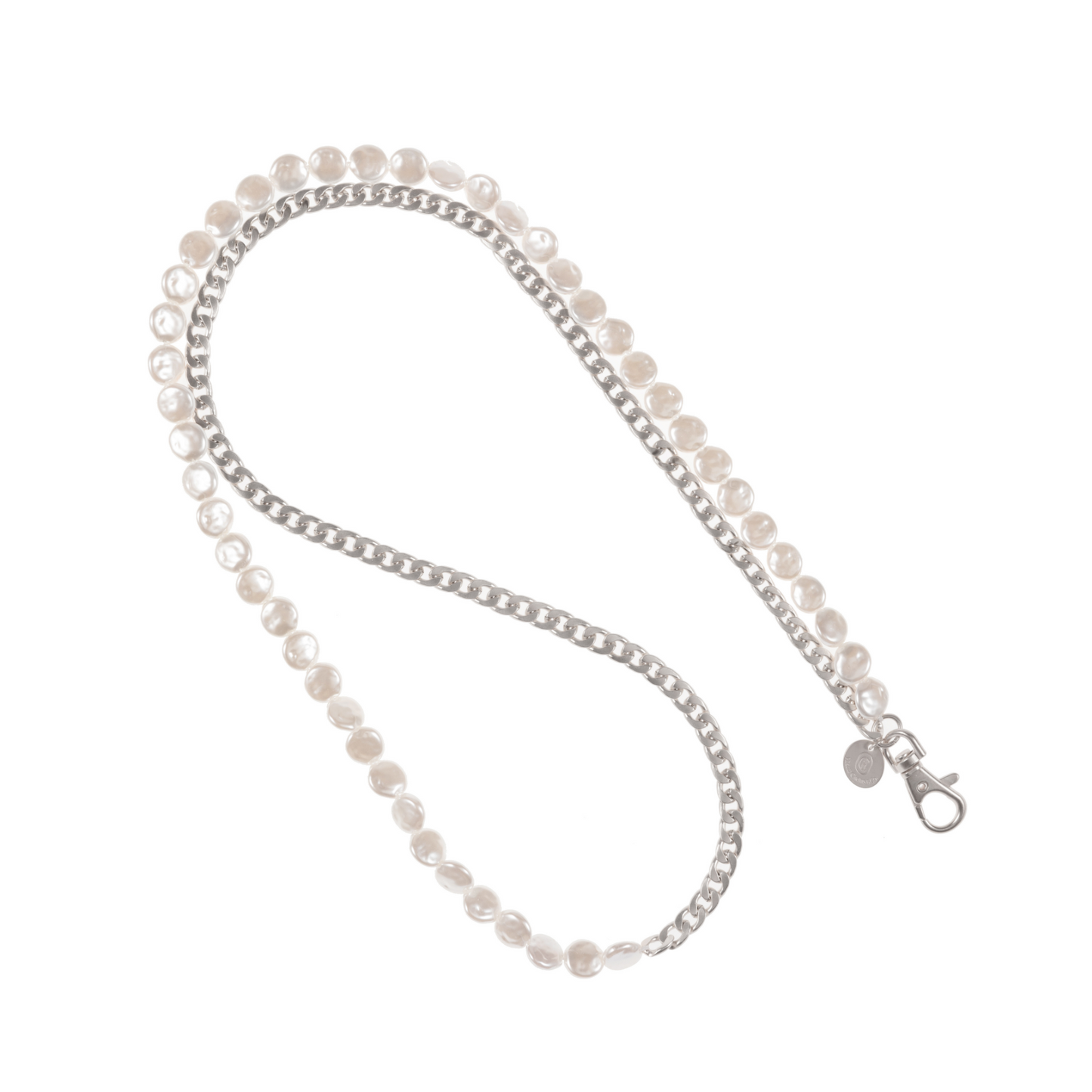 Something About Silver - Matte Silver & Pearl Crossbody Phone Chain