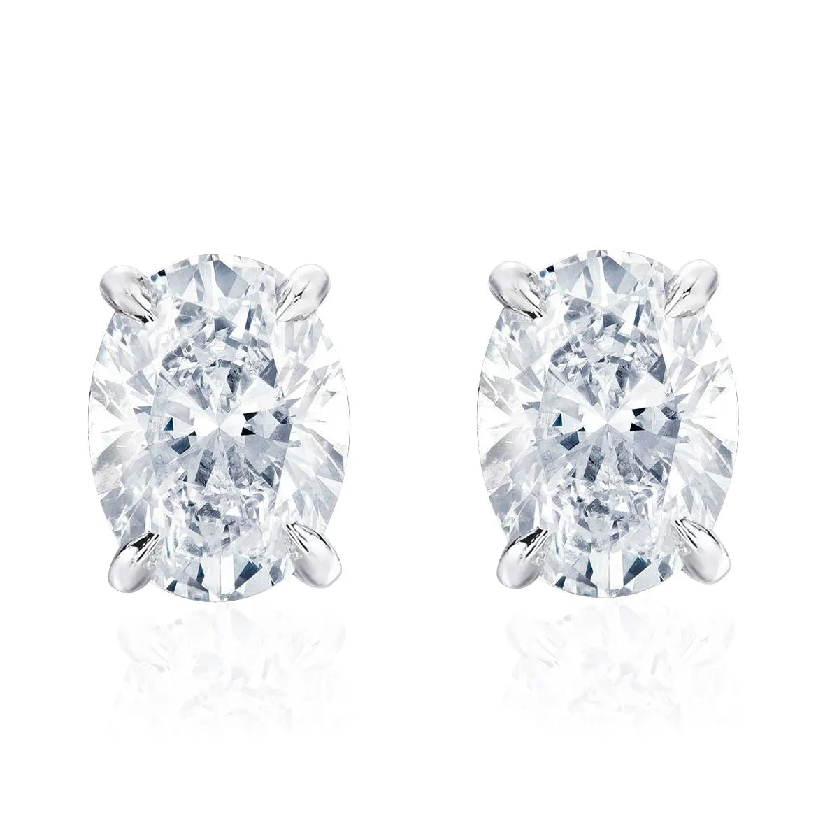 4 Ct Oval Moissanite Stud Earrings 925 Sterling Silver VVS D Color GRA