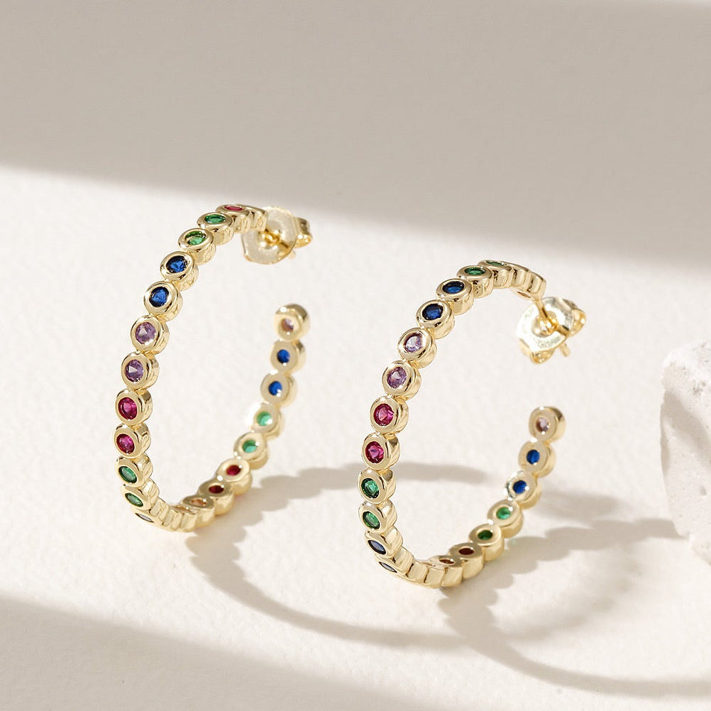 ON THE LIST Multi Colored Hoops