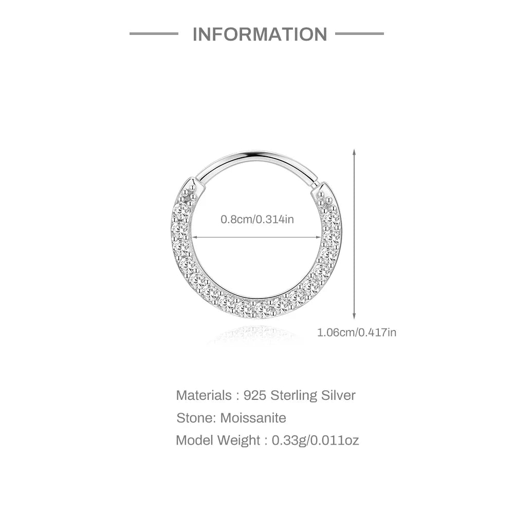 925 Sterling Silver Mini Moissanite Four-Claw Screw Stud Earrings For Women