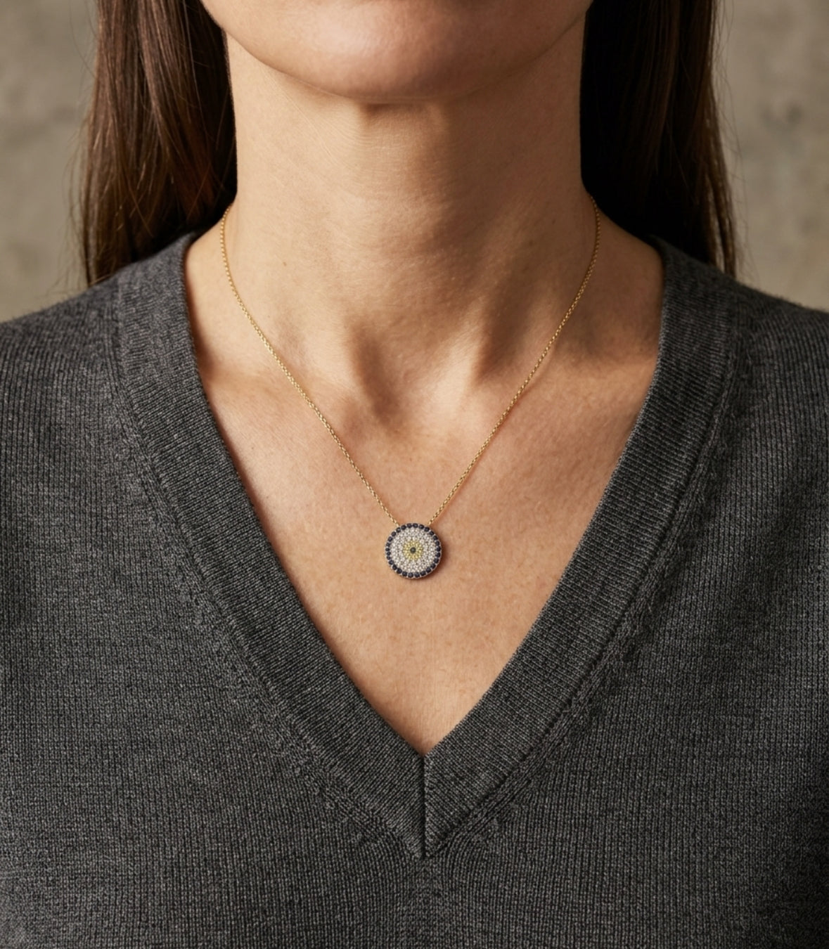 Evil Eye Pave Necklace