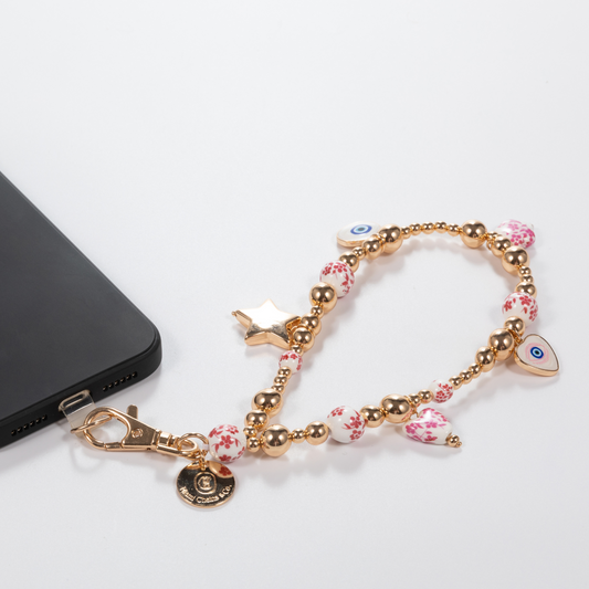 Petal Pop - Gold & Blush Phone Charm