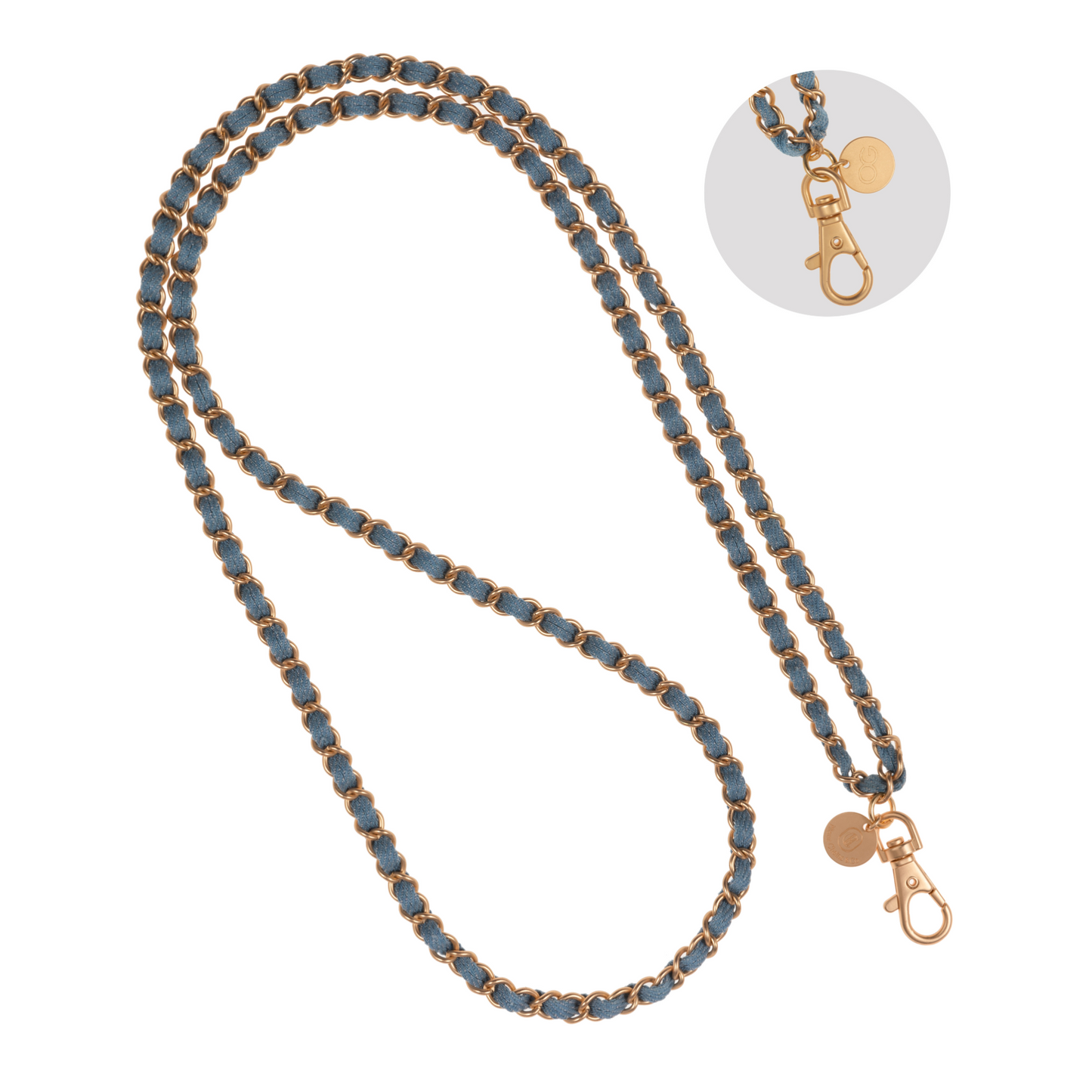 Denim Dream x Matte Gold Crossbody Phone Chain