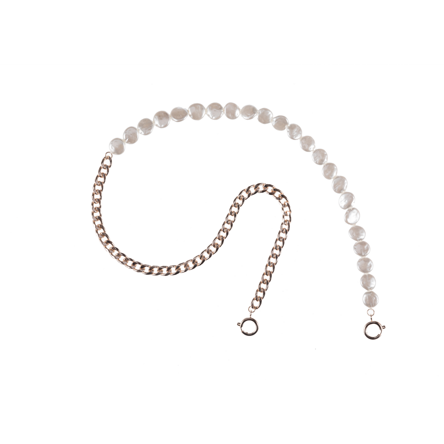 Power Pearls Rose Gold Cuban Link Chain