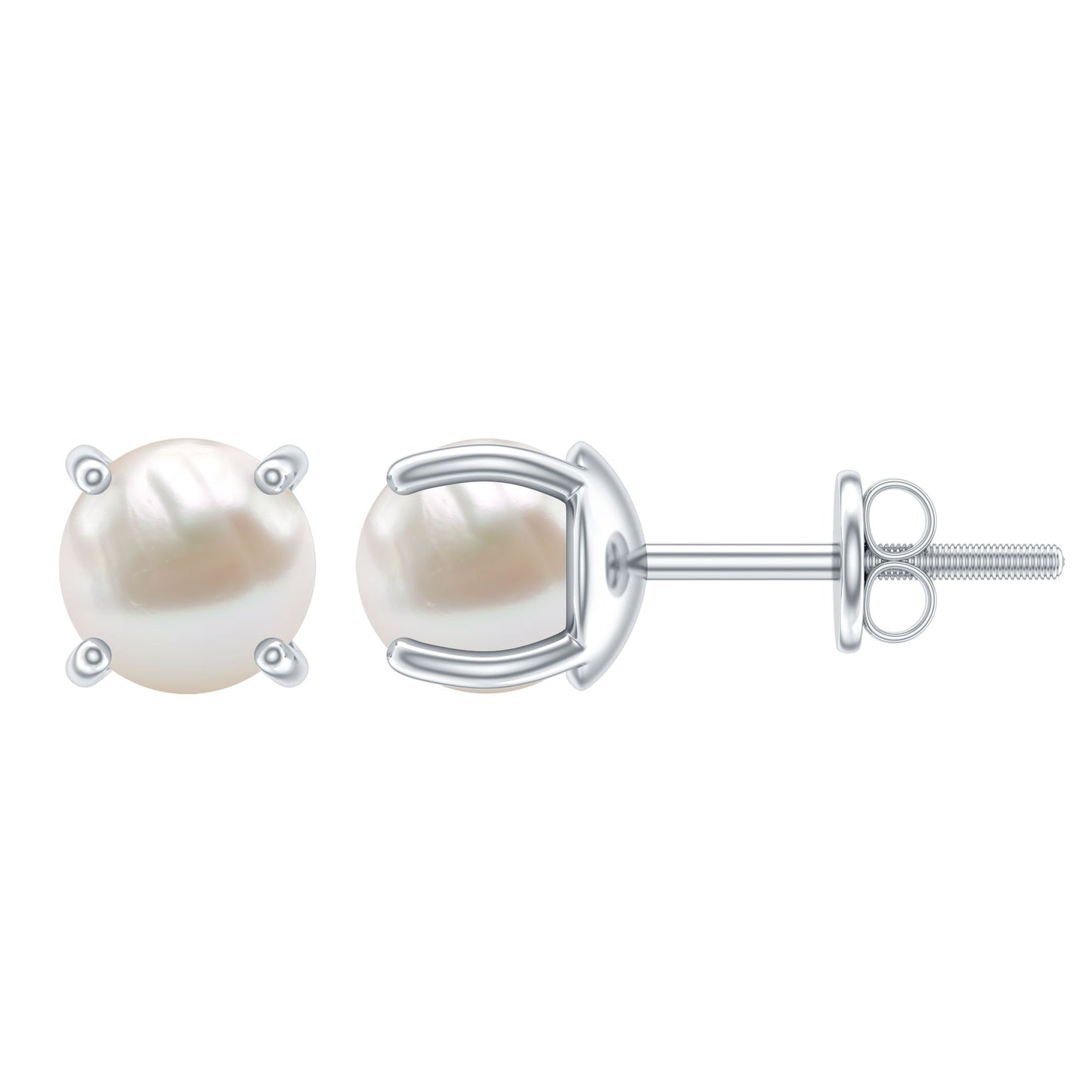 4 Carat Handpicked Freshwater Pearl Stud Earrings with Screw Back