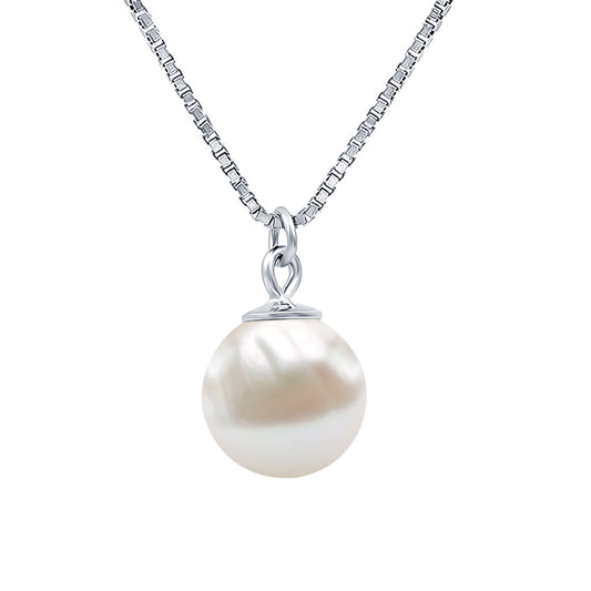 Natural 7.50 Carat Pearl Drop Necklace with Silver Chain