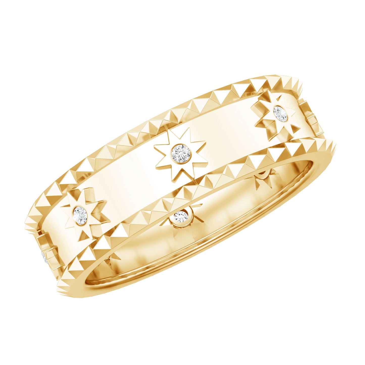 Vintage Inspired Lab Grown Diamond Starburst Wedding Band