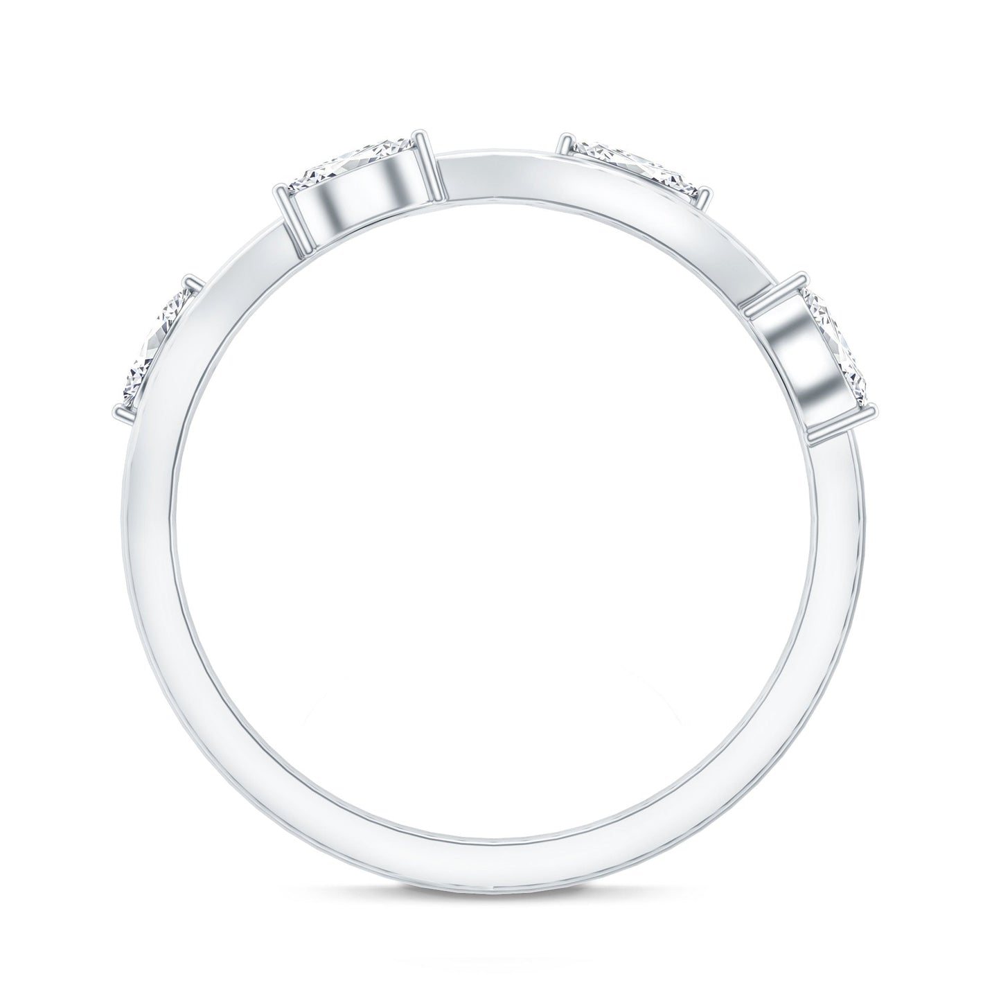 Marquise Cut Lab Grown Diamond Wedding Band