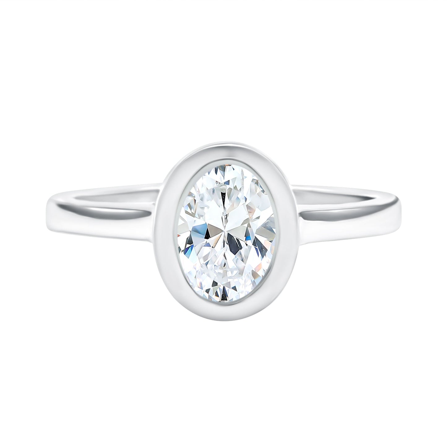 Certified 6X8 MM Lab Grown Diamond Bezel Set Engagement Ring