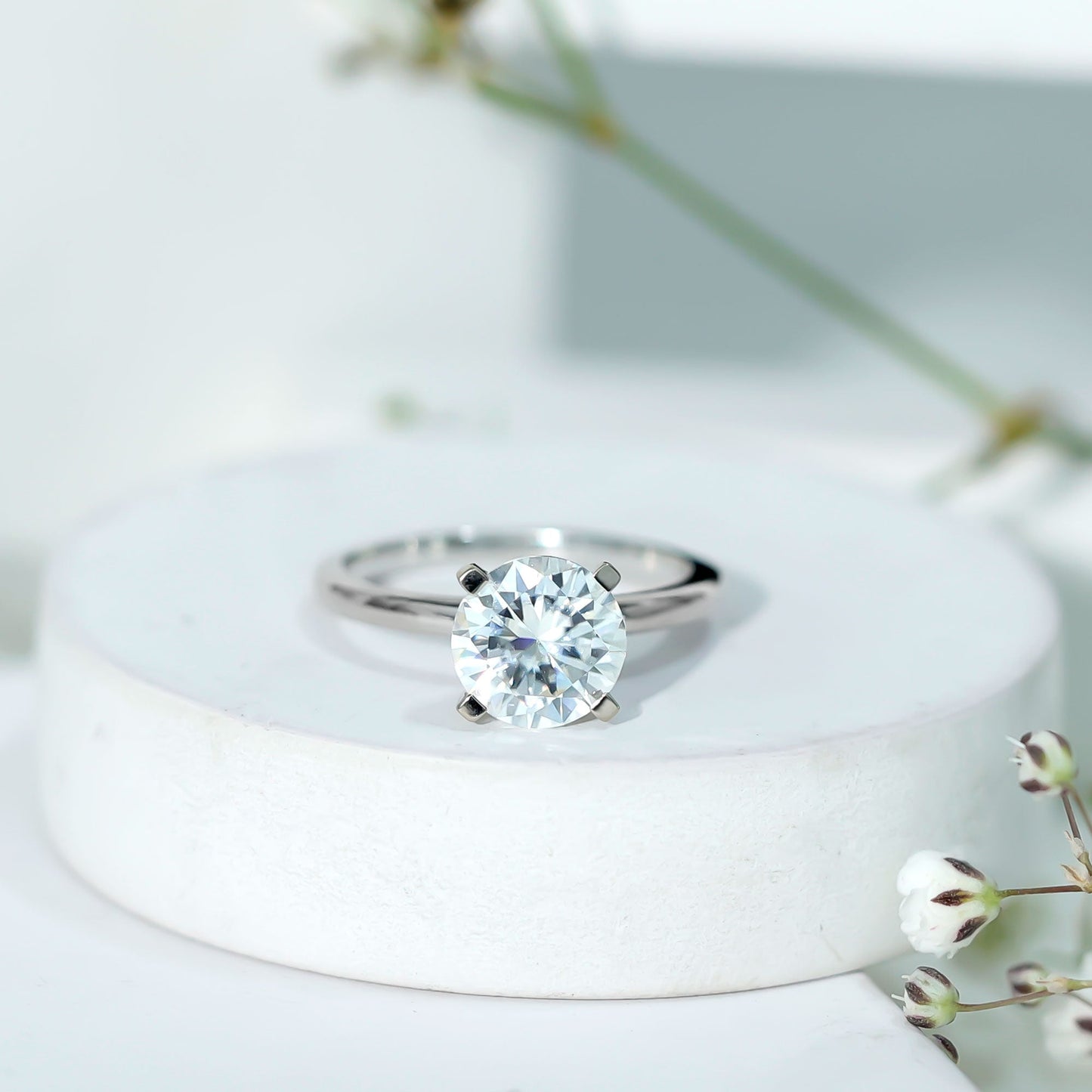 2 Carat Lab Grown Diamond Classic Engagement Ring in Silver