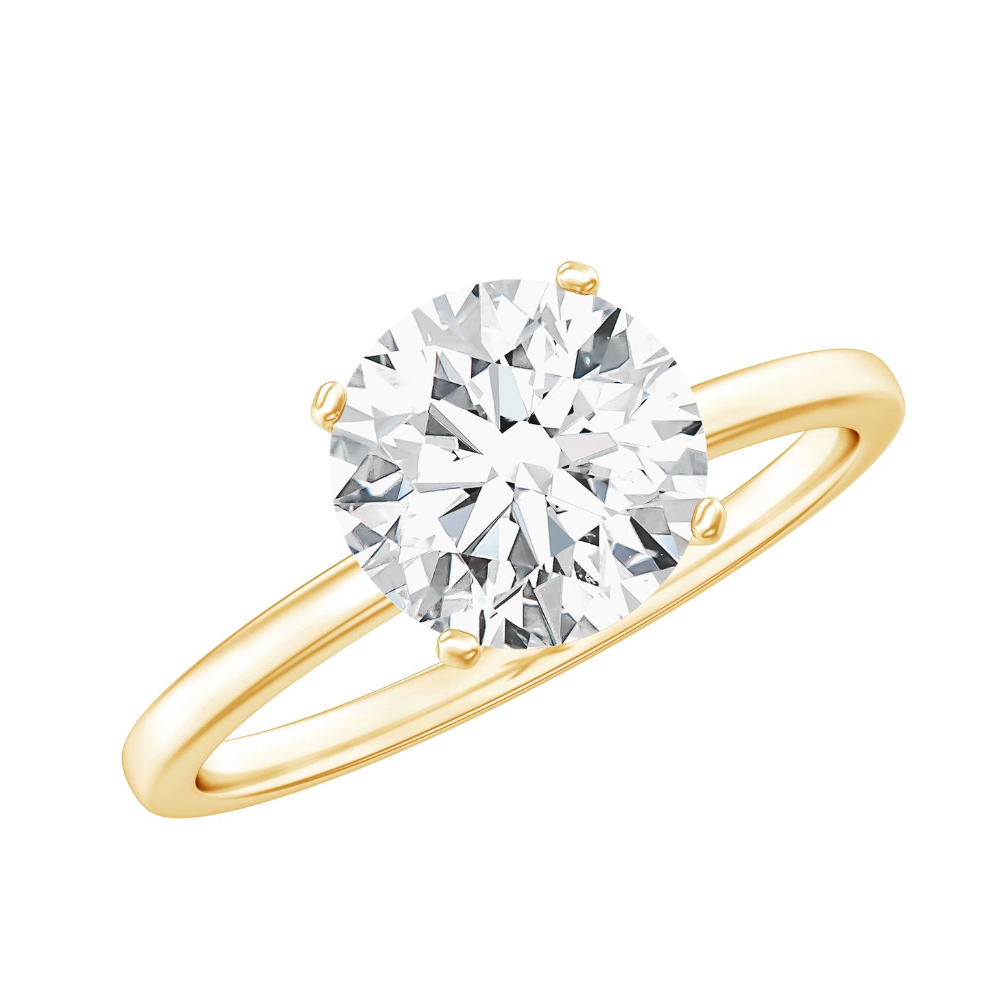 2 Carat Lab Grown Diamond Classic Engagement Ring in Silver