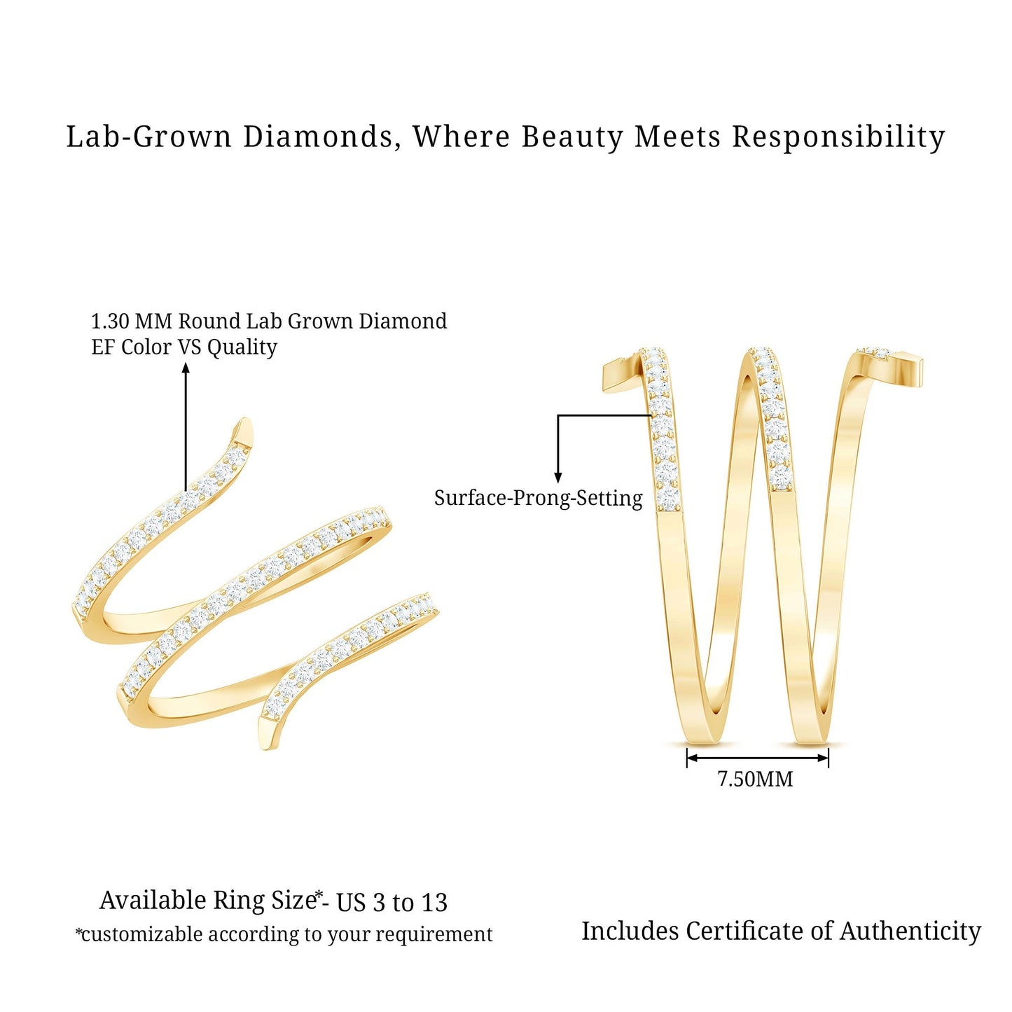 Certified Lab Grown Diamond Cocktail Ring For Women