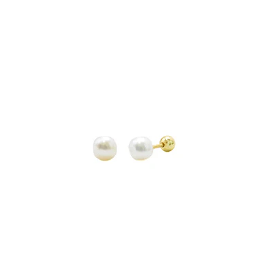 INDY PEARL BALL BACK STUDS-EARRINGS-Masi Jewelry-Masi Jewelry