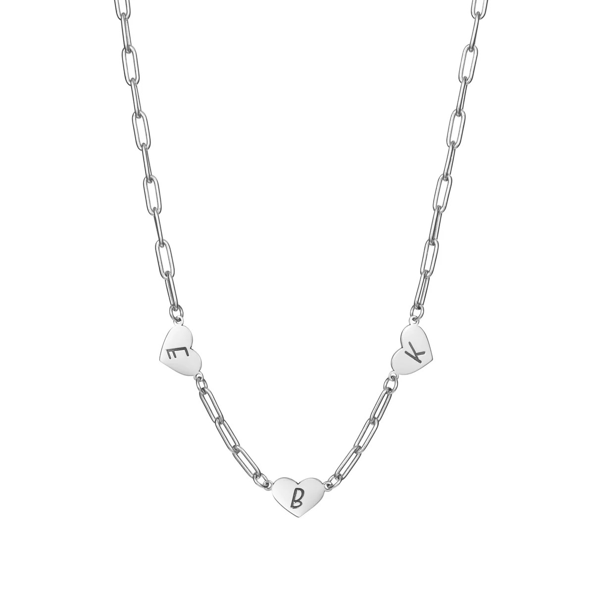 3 HEART INITIAL NECKLACE